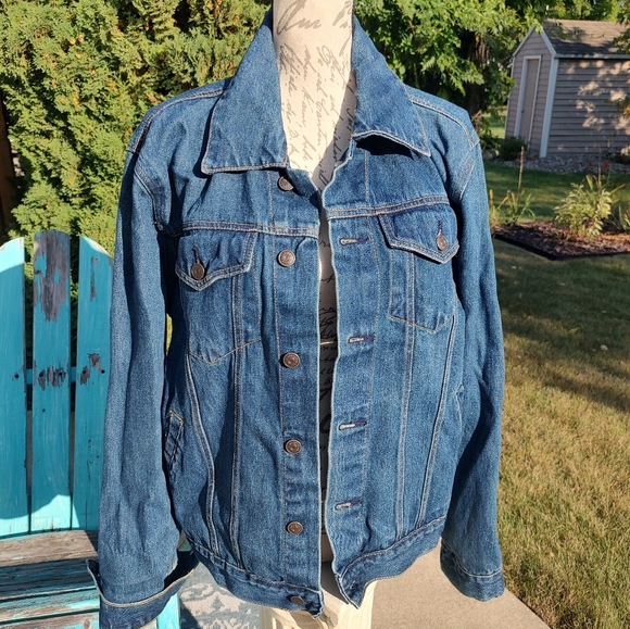 Steve & Barry's Jean Jacket Large Classic Denim Relaxed Fit! - Picture 2 of 7